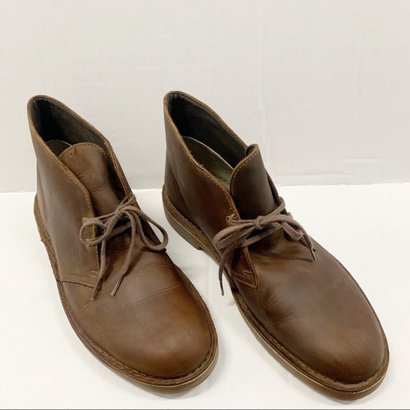 clarks desert boots vintage brown leather